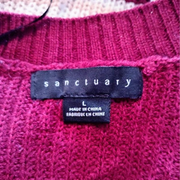 Sanctuary Womens Cardigan Size Large Multicolor Pockets Color block Open… - Picture 5 of 6